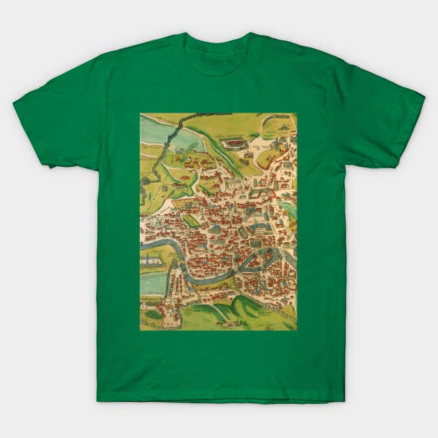 Antique City Map of Rome, Italy with Fortification T-Shirt by MasterpieceCafe